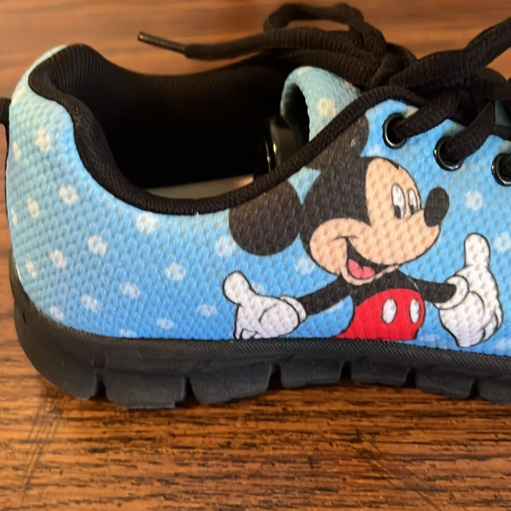 New combo Mickey Minnie Mouse tennis shoes, sneakers, blue pink, women 9, men 7 - Picture 11 of 16